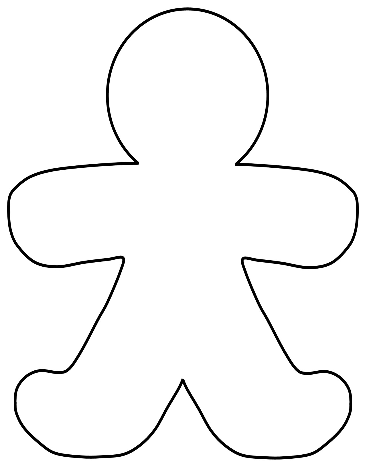 Clipart outline of a gingerbread man