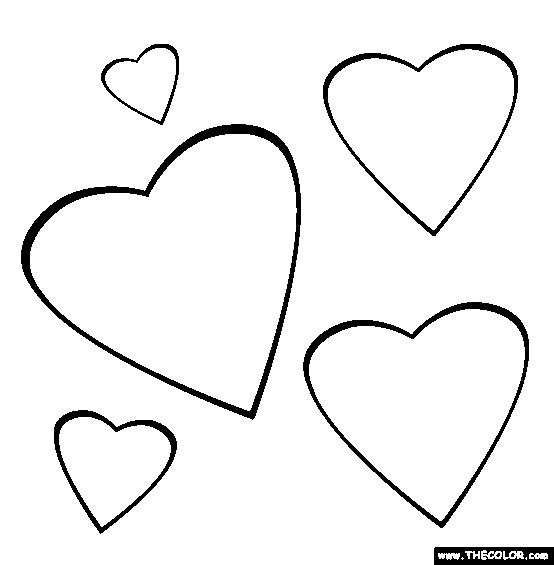 Love Heart Pictures To Colour In
