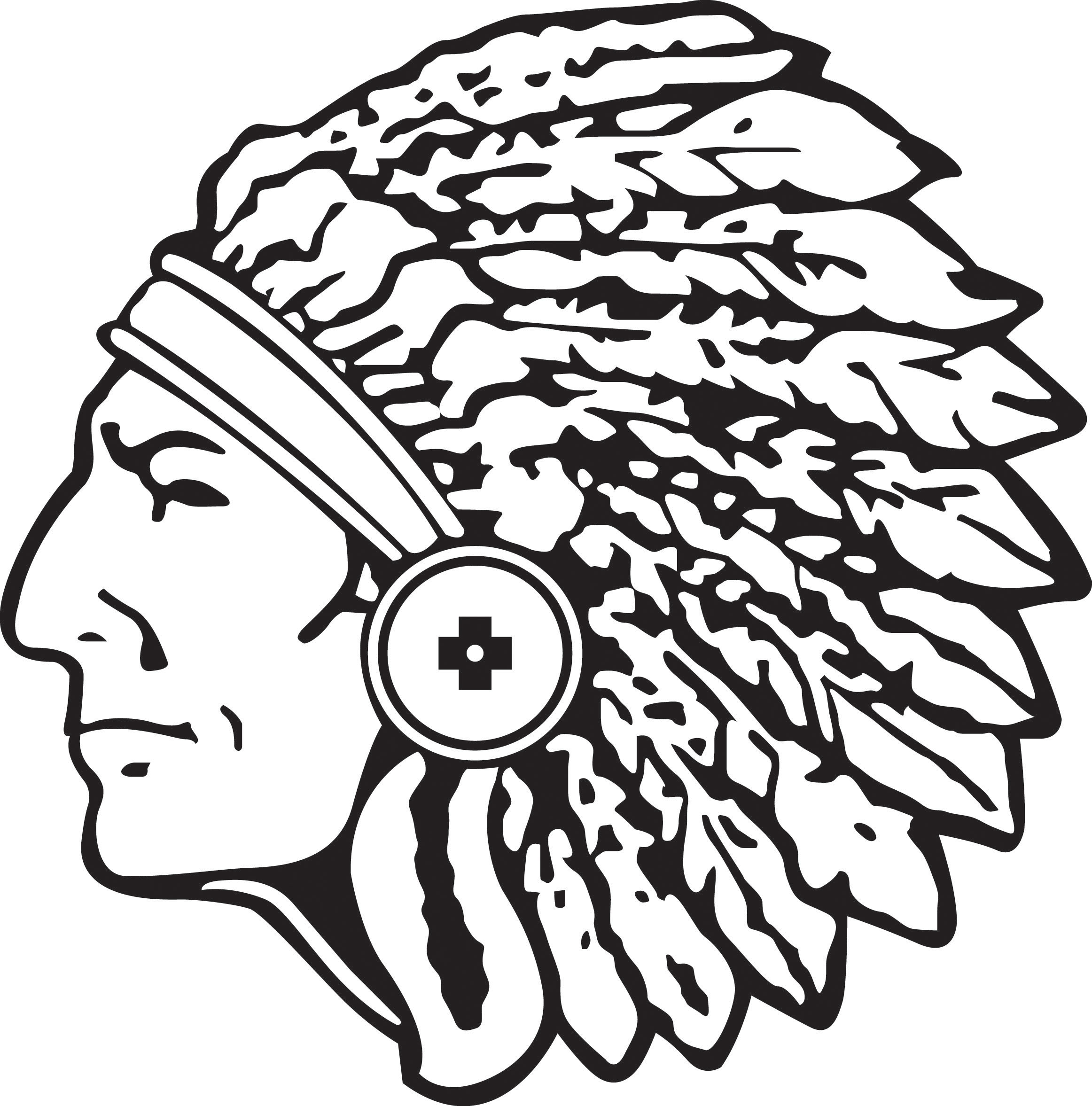 Indian Chief Black And White Clipart - China-cps