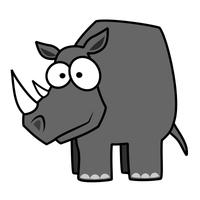 Drawing a cartoon rhino
