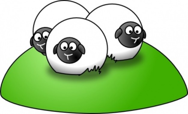 Simple Cartoon Sheep clip art | Download free Vector