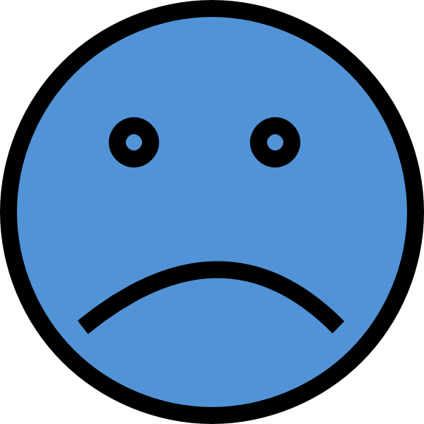 Sad Face Blue Two Clip Art - vector clip art online ...