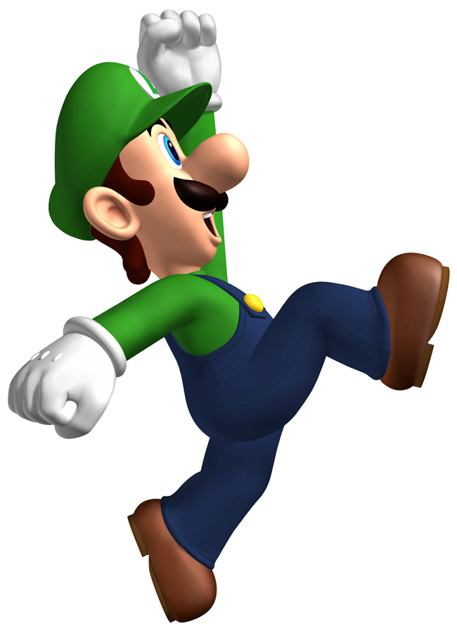 Luigi Jumping - Characters & Art - New Super Mario Bros.