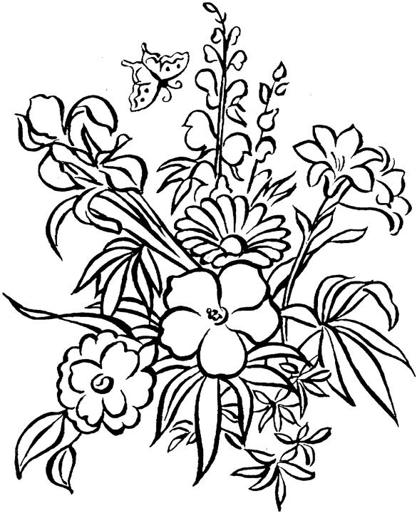 751 views Coloring Pages Of Flowers For Adults | Free Download Kids Coloring ...