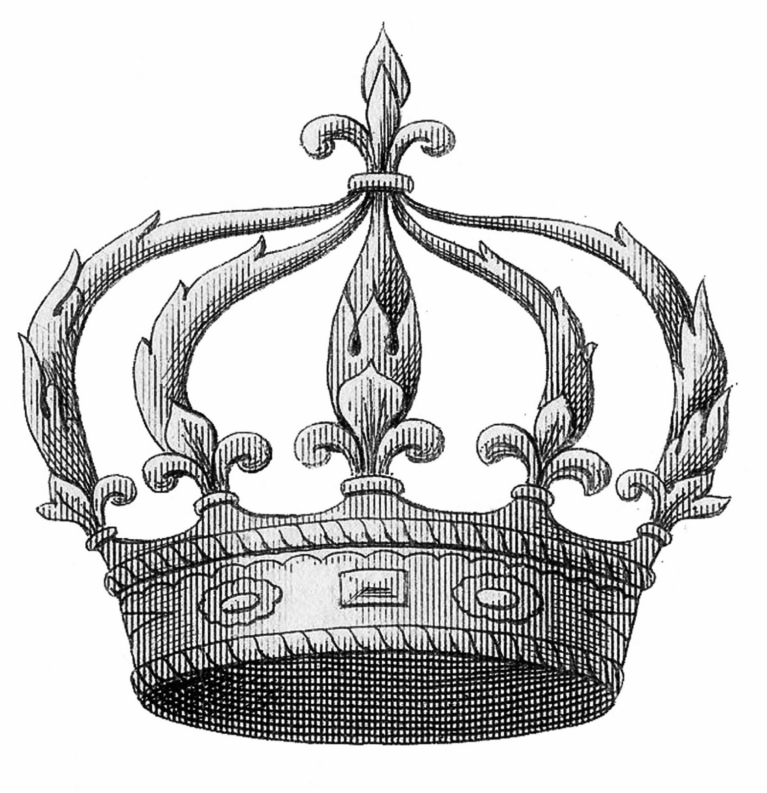 Vintage Image Download - Fleurs de Lis Crown - The Graphics Fairy