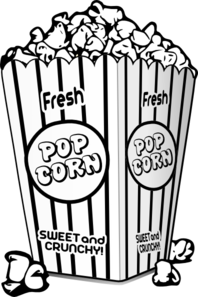 Clker Clipart Popcorn Black And White Html