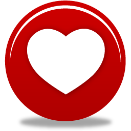 Red And White Heart Circle Icon, PNG ClipArt Image