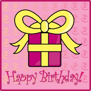 Birthday Clipart Image - A Happy Birthday Message With A Present ...