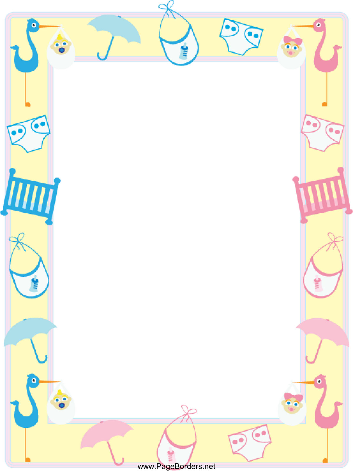 free baby boy shower clip art borders - photo #7