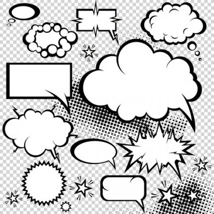 Comics, Style and Mushroom cloud Vector
