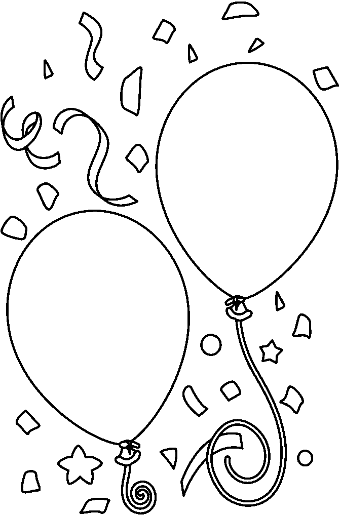 Birthday balloons black and white
