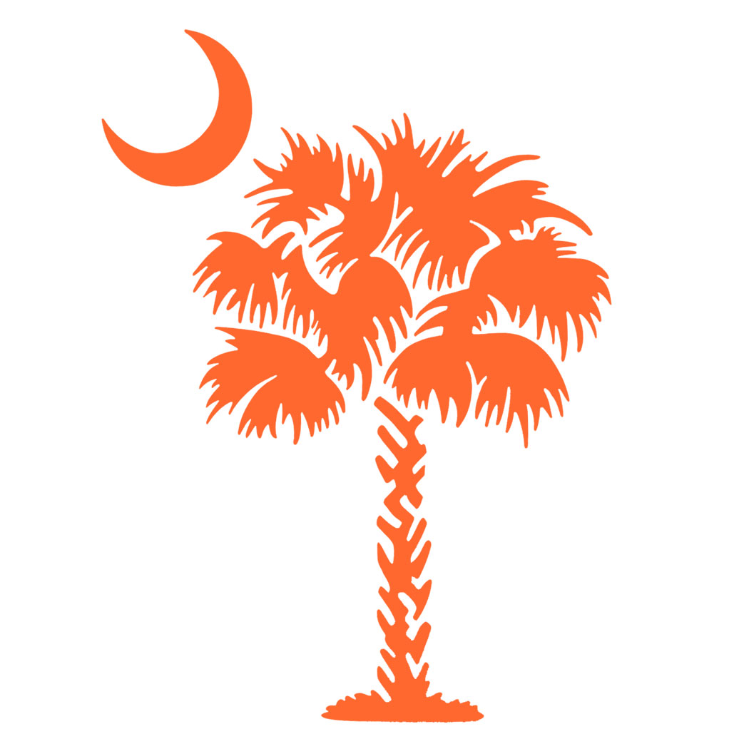 Orange Palmetto Tree Decal. Mouseover to Zoom. Click to Enlarge