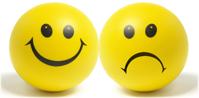 Happy and sad faces - emoticons