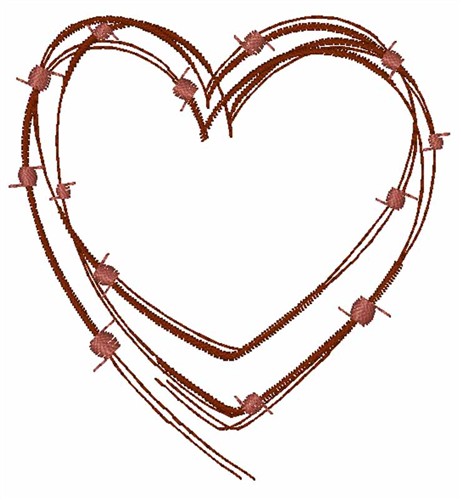 Cultural Embroidery Design: Barbed Wire Heart from Embroidery Patterns