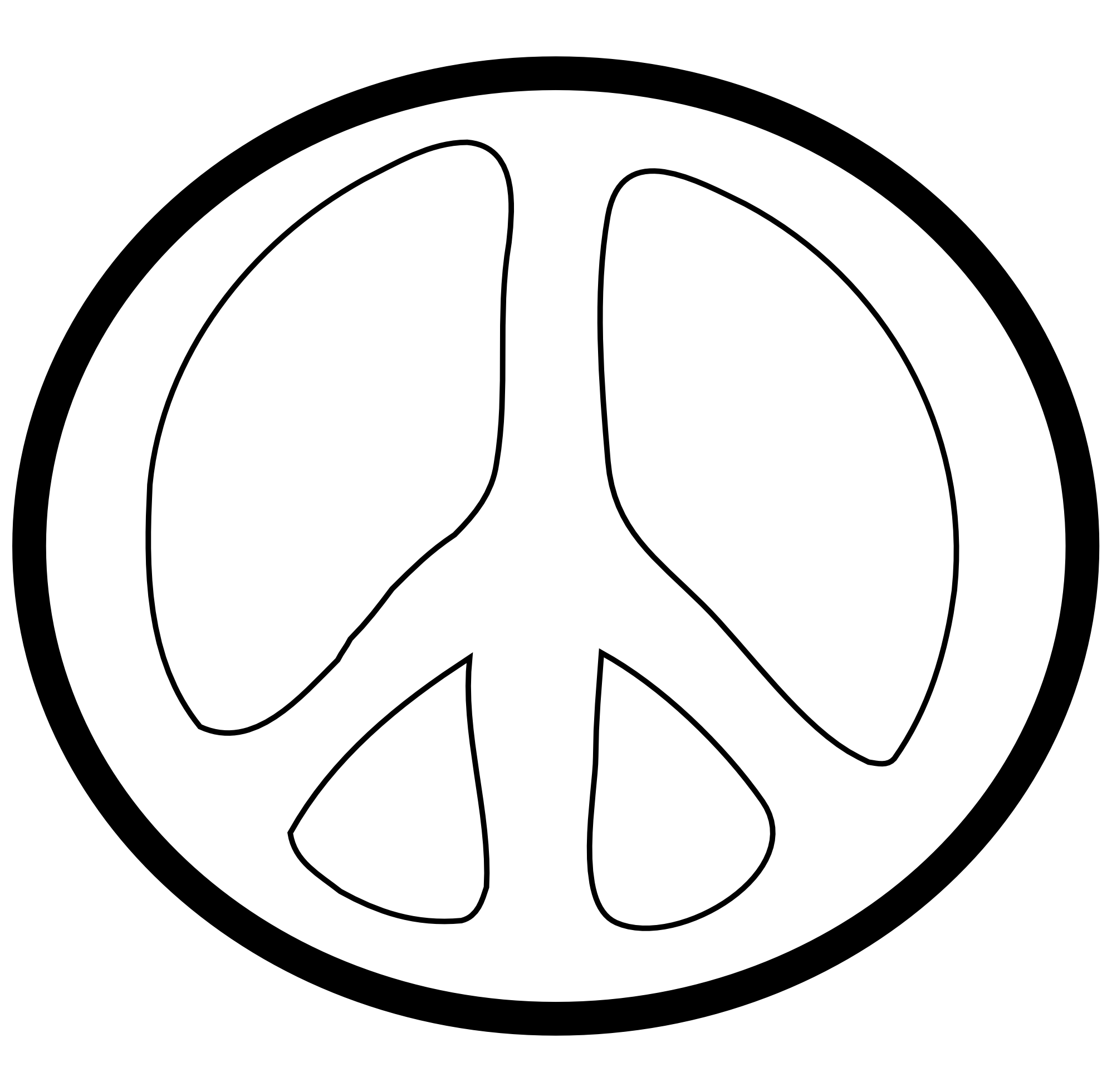 Clip Art: peace sign 20 black white line art ...
