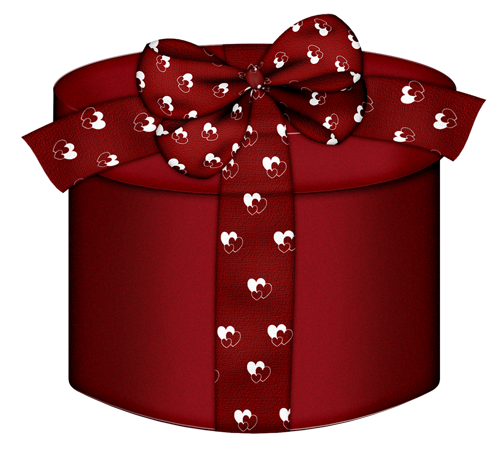 Large Red Round Gift Box Clipart