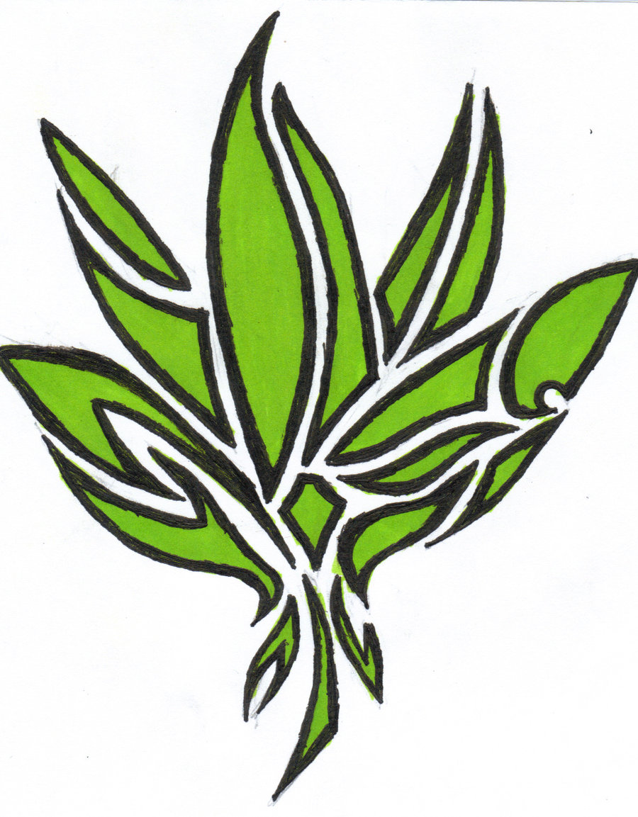 Pot Leaf Drawing