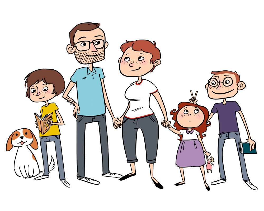 Animated family clipart of 10