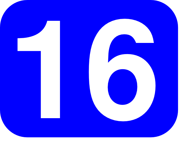 Blue Rounded Rectangle With Number 16 clip art Free Vector