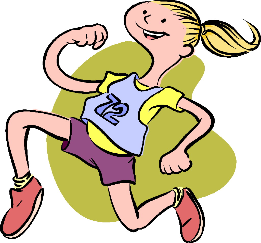 Girl Running Race Clipart