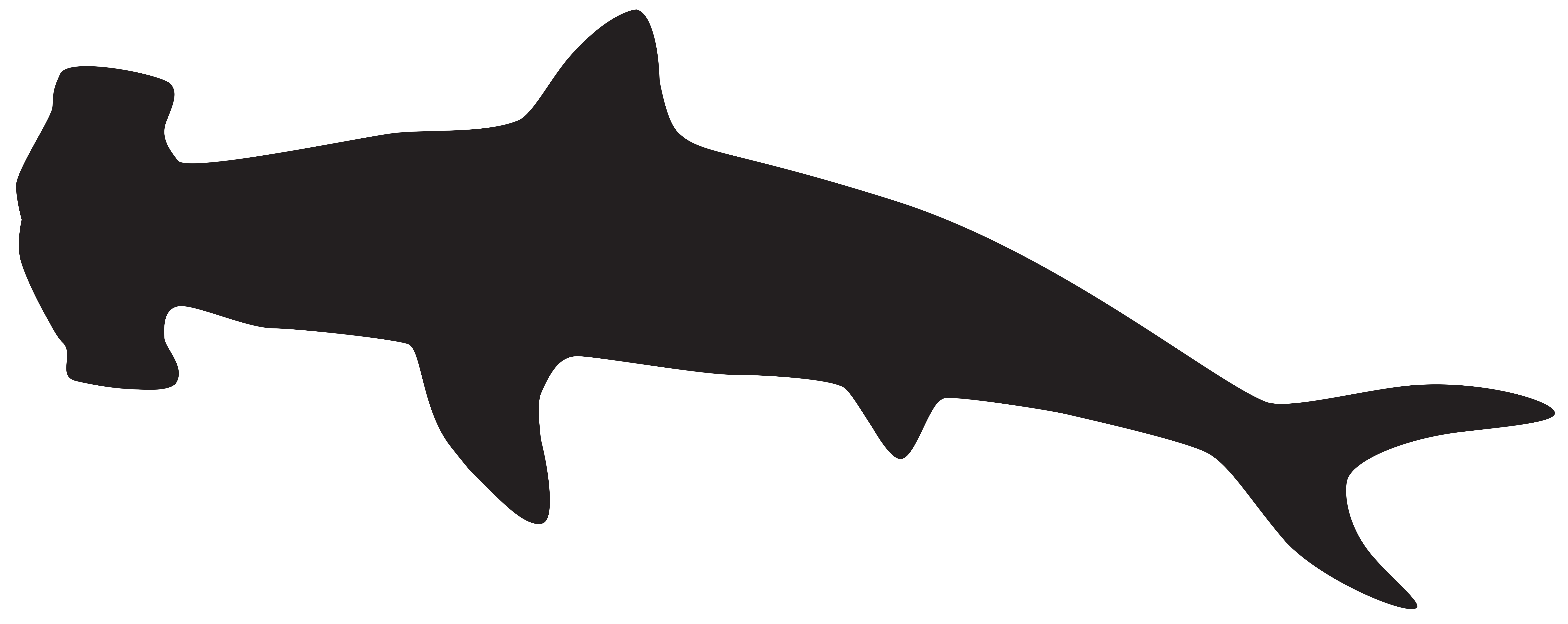 Hammerhead Shark Silhouette PNG Clip Art Image