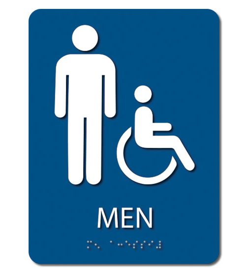 ADA Men's Wheelchair Restroom Sign - 6 x 8 - iPrint 3d USA