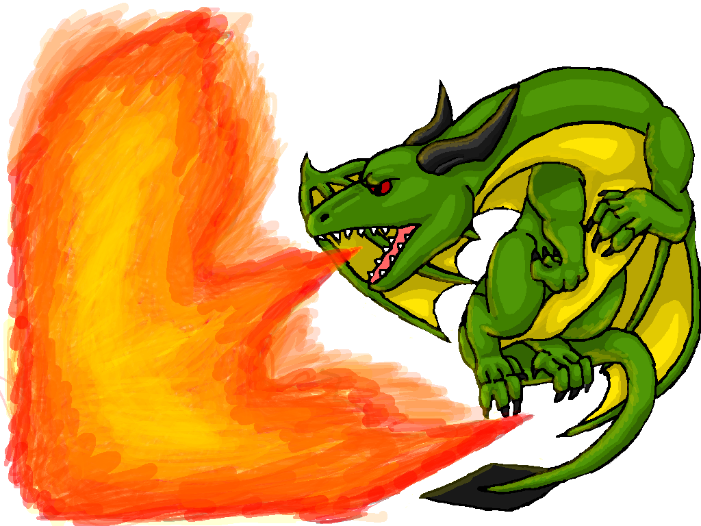 Dragon breathing fire clipart