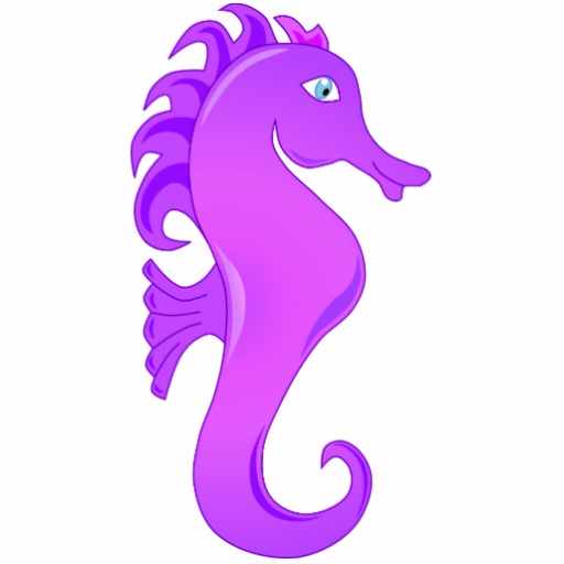 Purple Sea Horses Clipart
