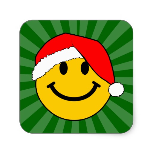 Christmas Santa Smiley Face Stickers at Zazzle.