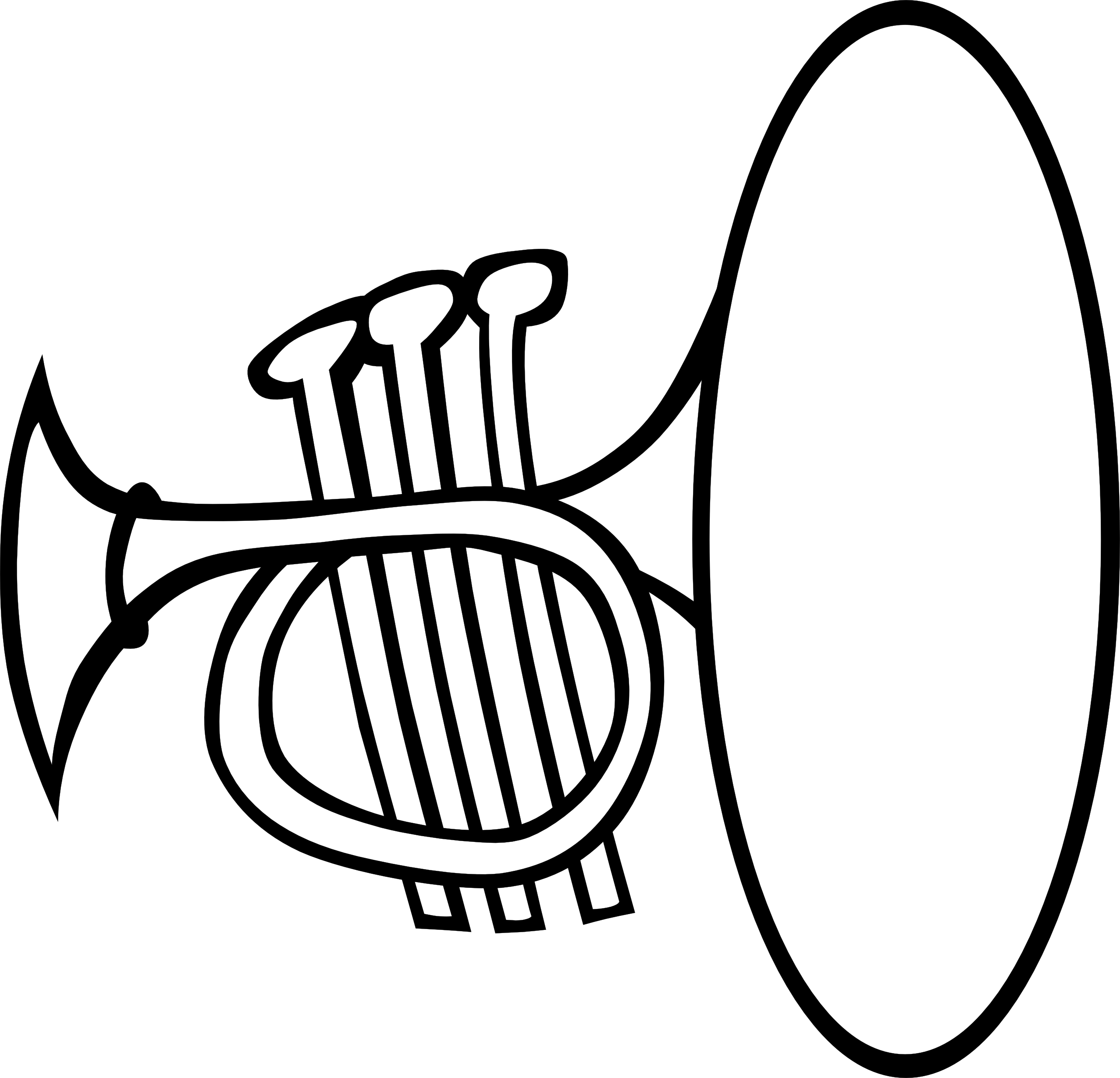 Trumpet clip art black and white