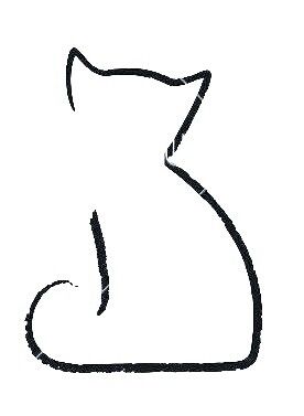 Simple Cat Tattoo | Cat Outline Tattoo, Black Cat Tattoo…