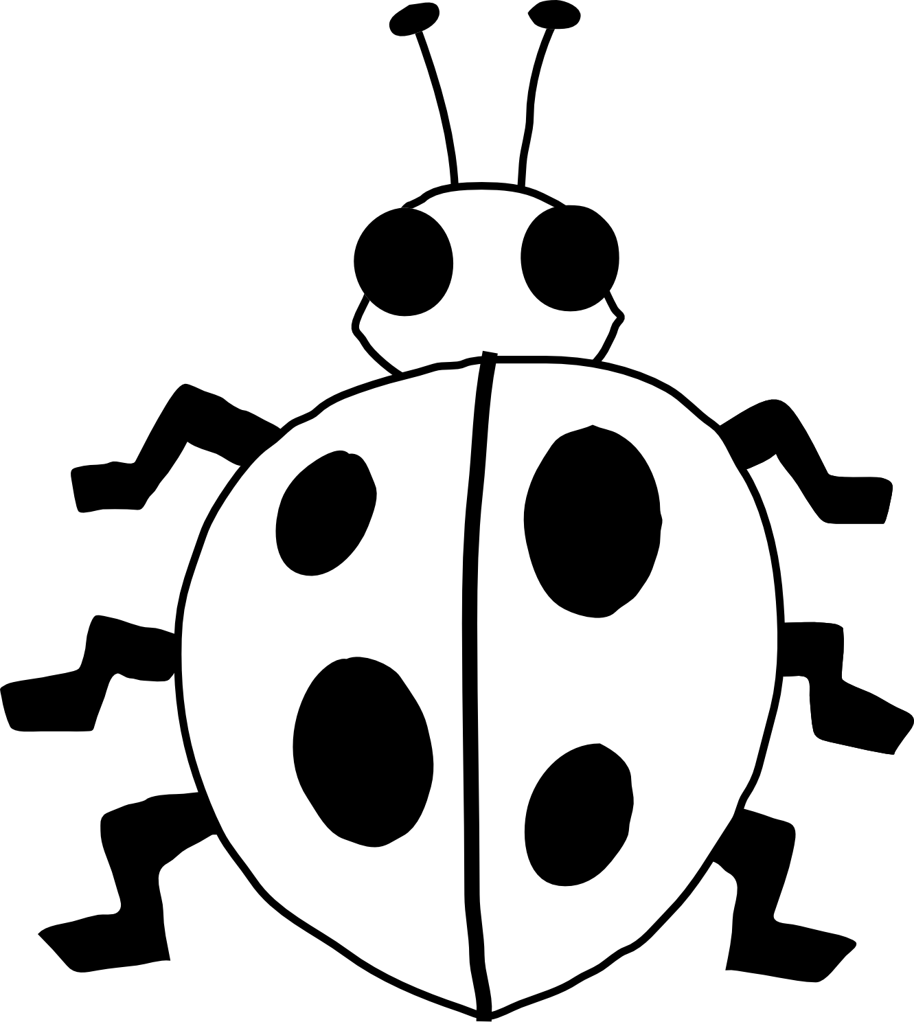free black and white ladybug clipart - photo #8
