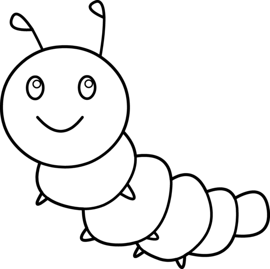 Black and white caterpillar clipart