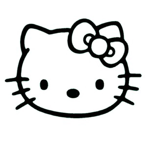 Kitty clipart black and white