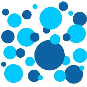 Amazon.com - Set of 130 Medium Blue and Sky Blue Circles Polka ...