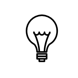 Idea. Light bulb thin line, IOS 7 interface symbol vector icon ...