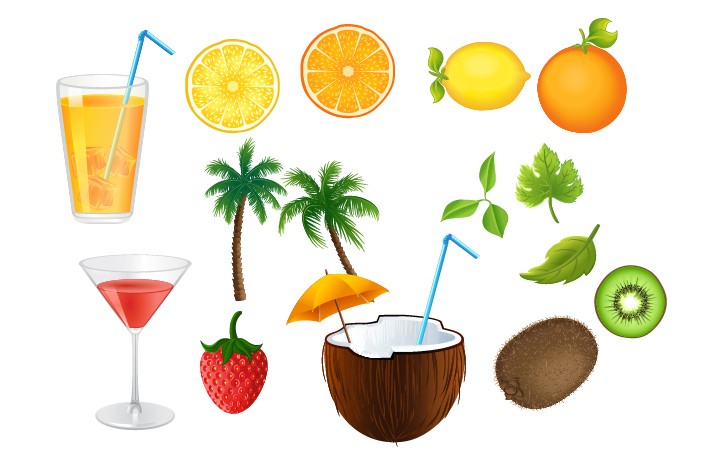 Summer Cocktails Vector Graphics Pack
