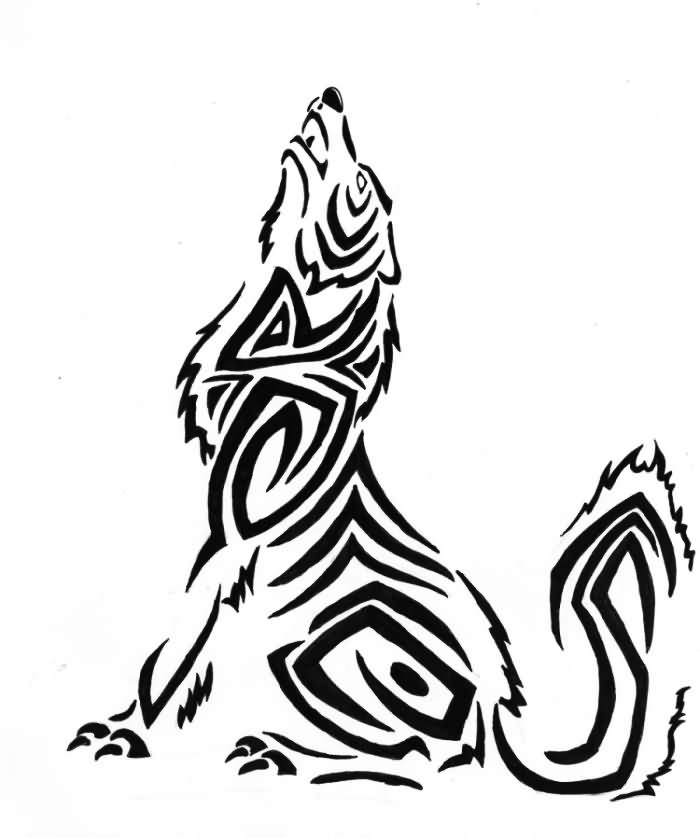 Tribal Wolf Howl Tattoo For Shoulder | Tattoobite.com
