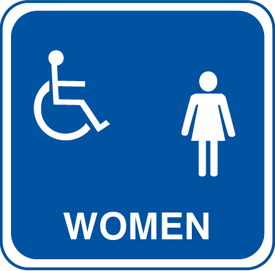 ADA Handicapped Accessible Womens Restroom Signs