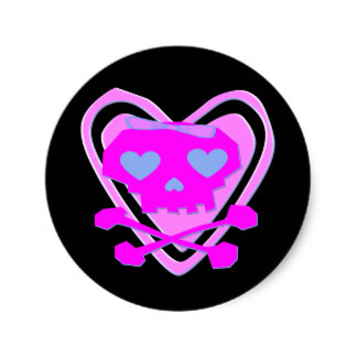Pink Skull And Crossbone Stickers | Zazzle