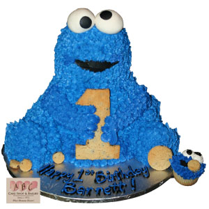 1075) Cookie Monster Birthday Cake - ABC Cake Shop & Bakery