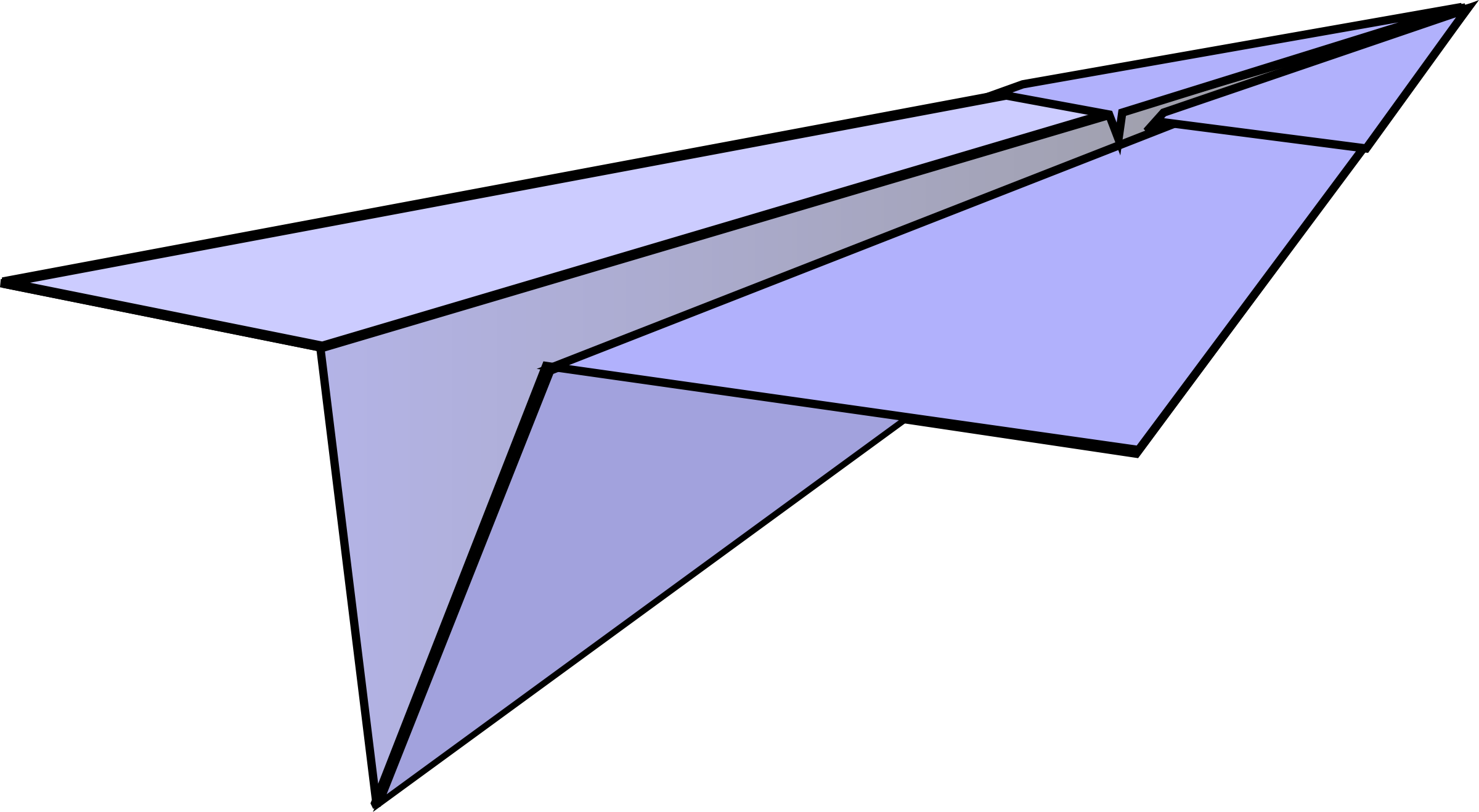 Paper airplane clipart with color