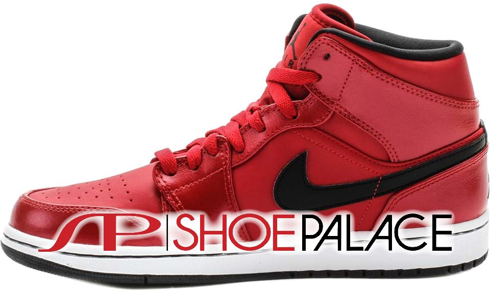 Jordan 554724-602 Air Jordan 1 Mid Mens Lifestyle Shoe (Gym Red ...