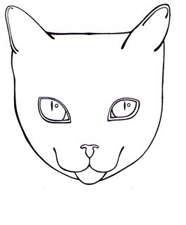 Cat Face Coloring Page. cheshire cat face colouring pages - ClipArt
