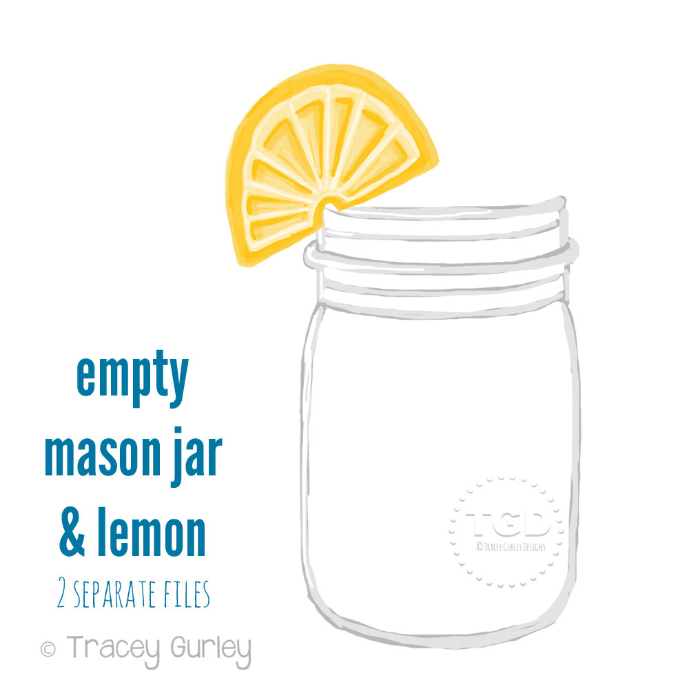Mason jar lemonade clipart
