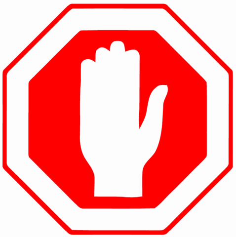 Stop sign hand clipart