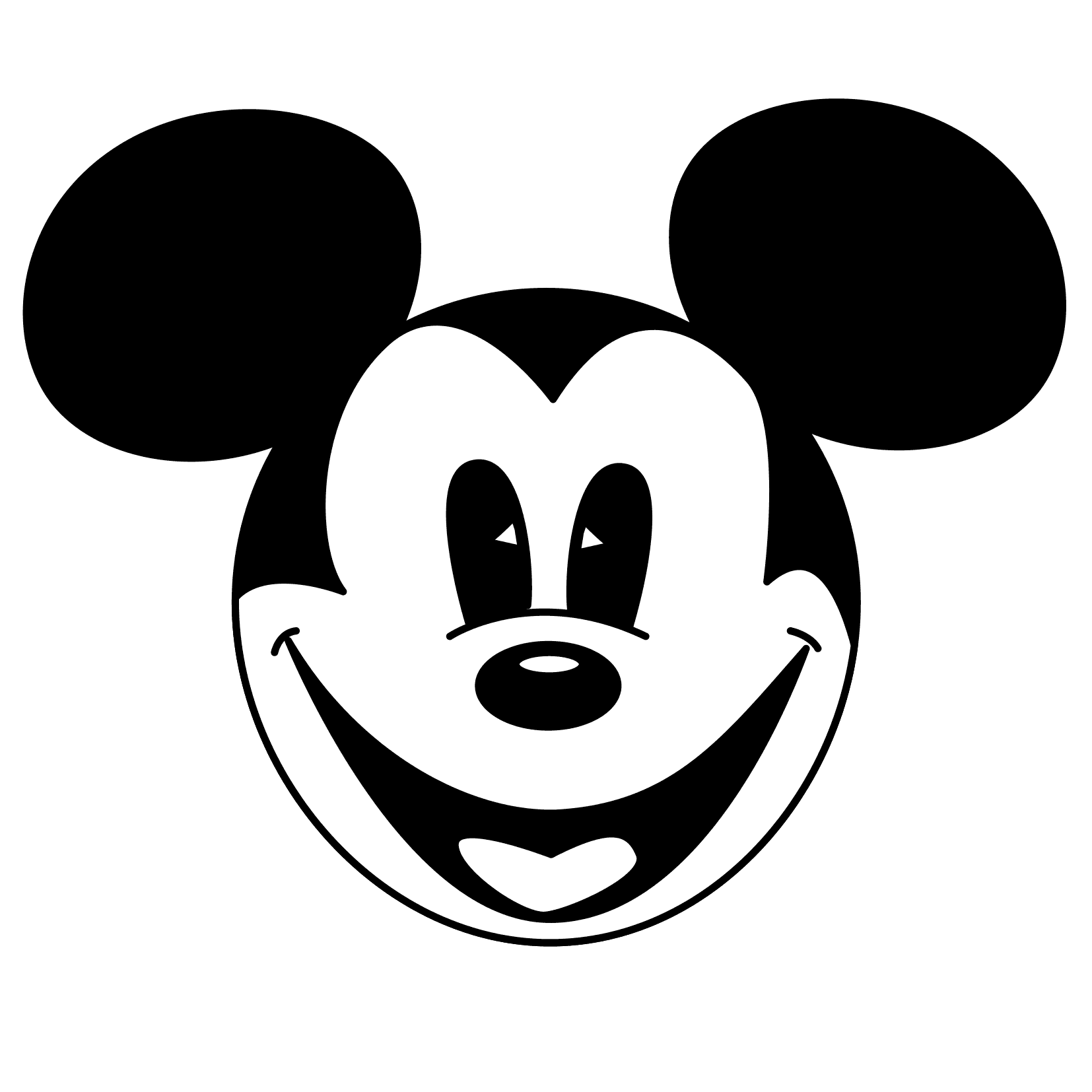 Mickey mouse polka dot head clipart black and white