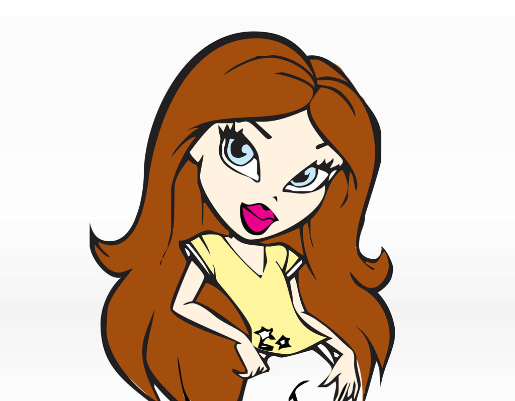 Cartoon Girl With Brown Hair Clipart Best 