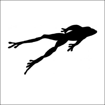 Bumper Sticker with frog, silhouette, jumping, leaping, amphibian