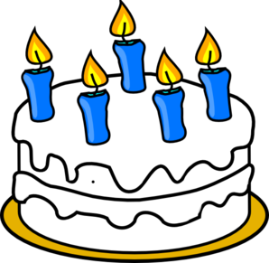 Birthday cake with candles clipart